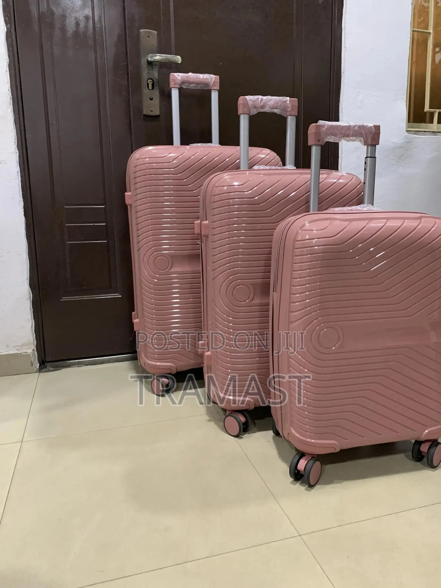 Travel In Style With Jing Pin Rubber 3-set Travel Luggage