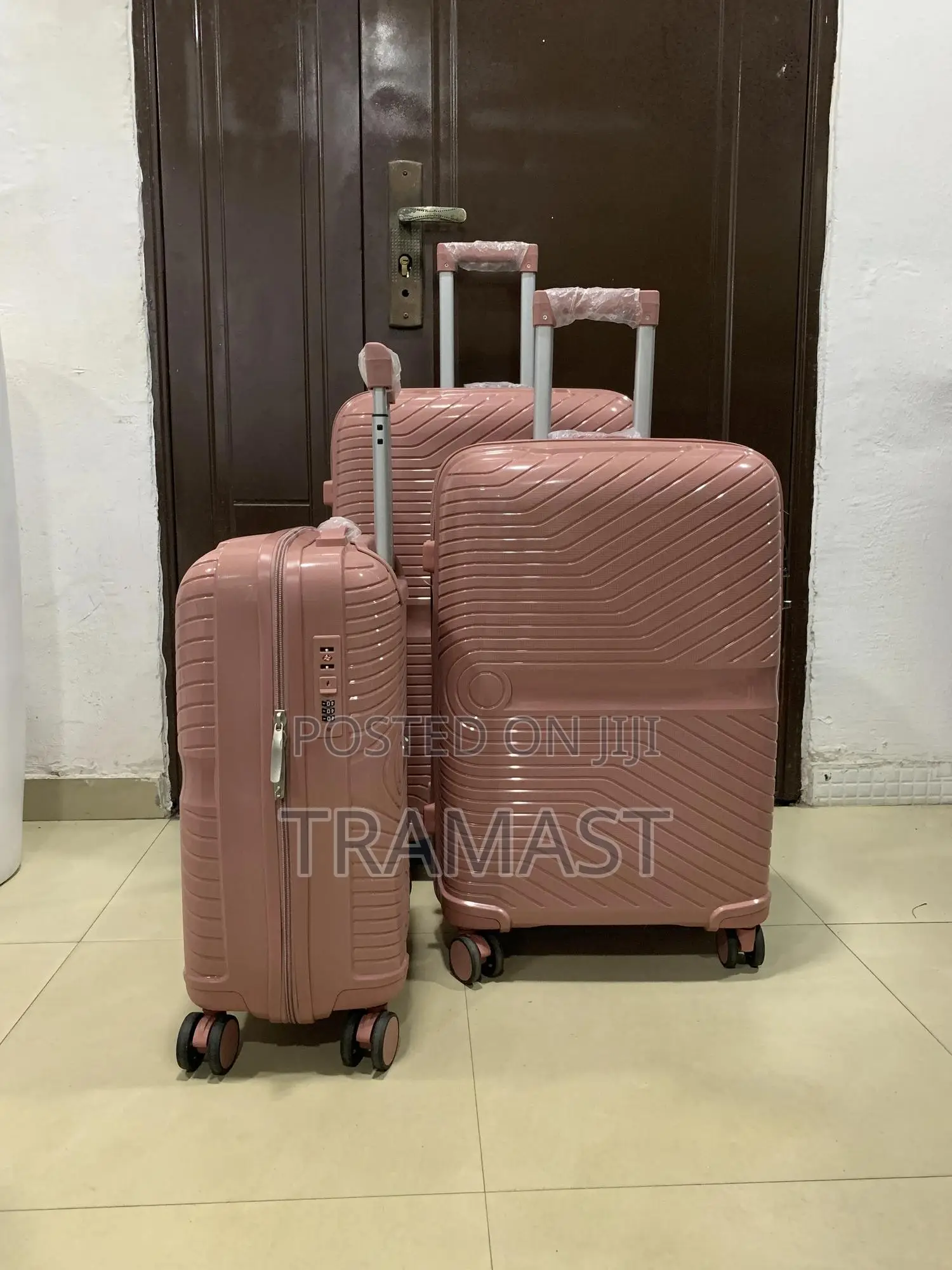 Travel In Style With Jing Pin Rubber 3-set Travel Luggage