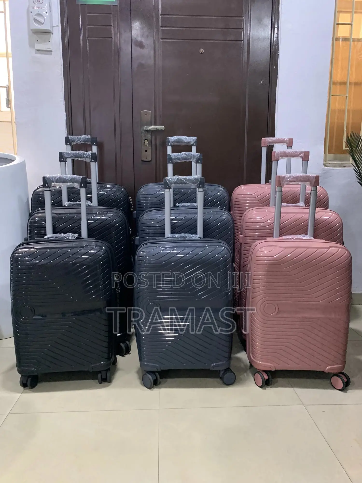 Jing Pin’S Durable Rubber 3-set Travel Luggage
