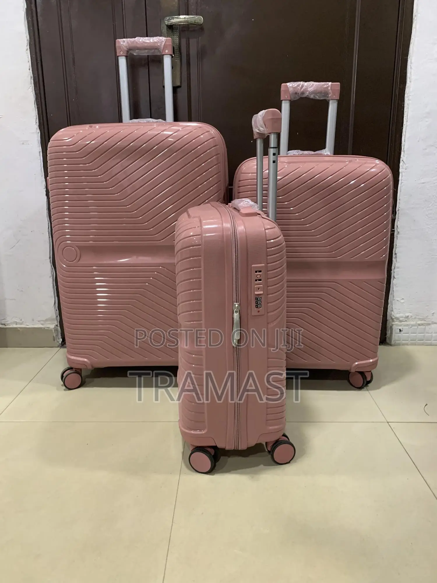 Jing Pin’S Durable Rubber 3-set Travel Luggage