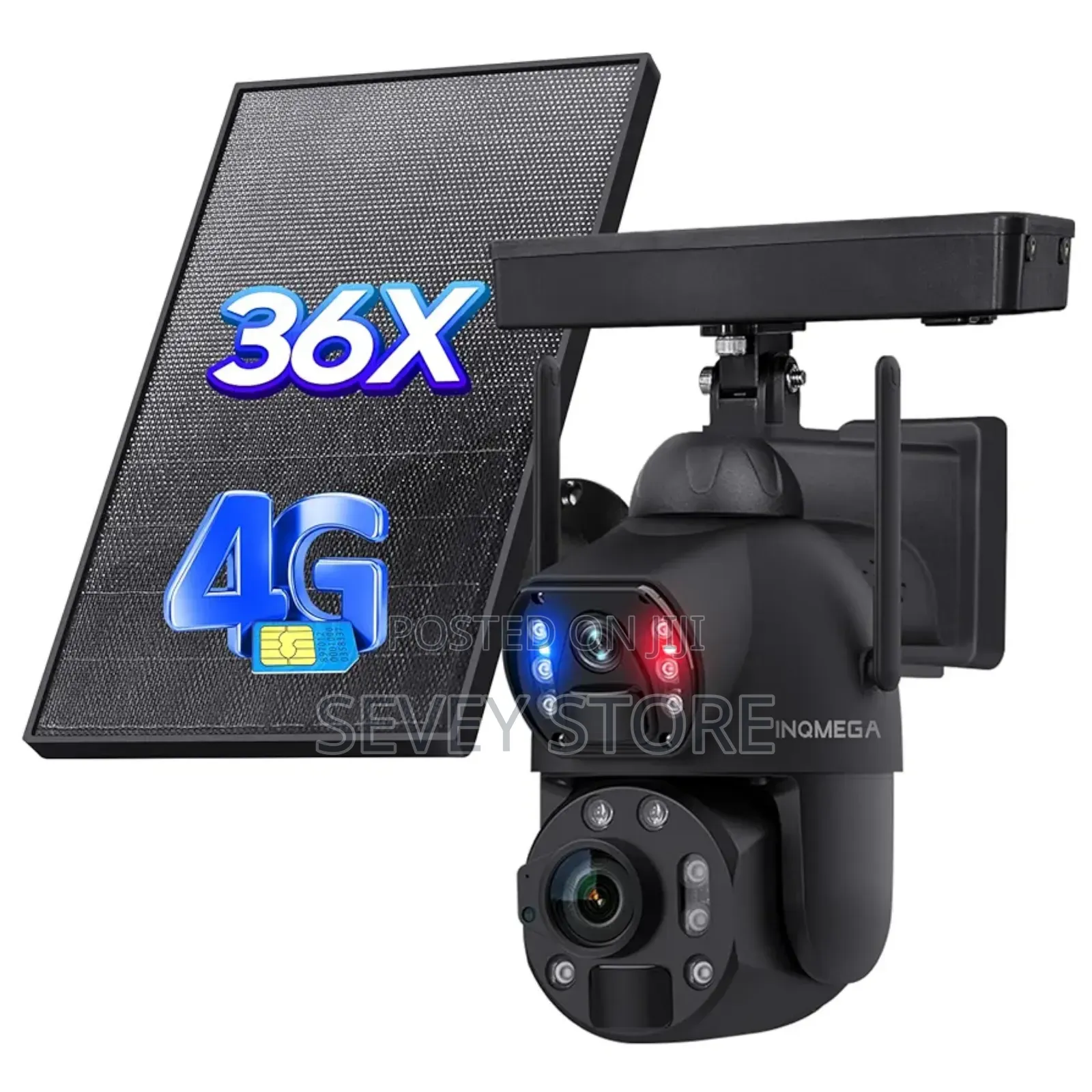 4g Lte Cellular Solar Camera, 36x Optical Zoom, Solar Power