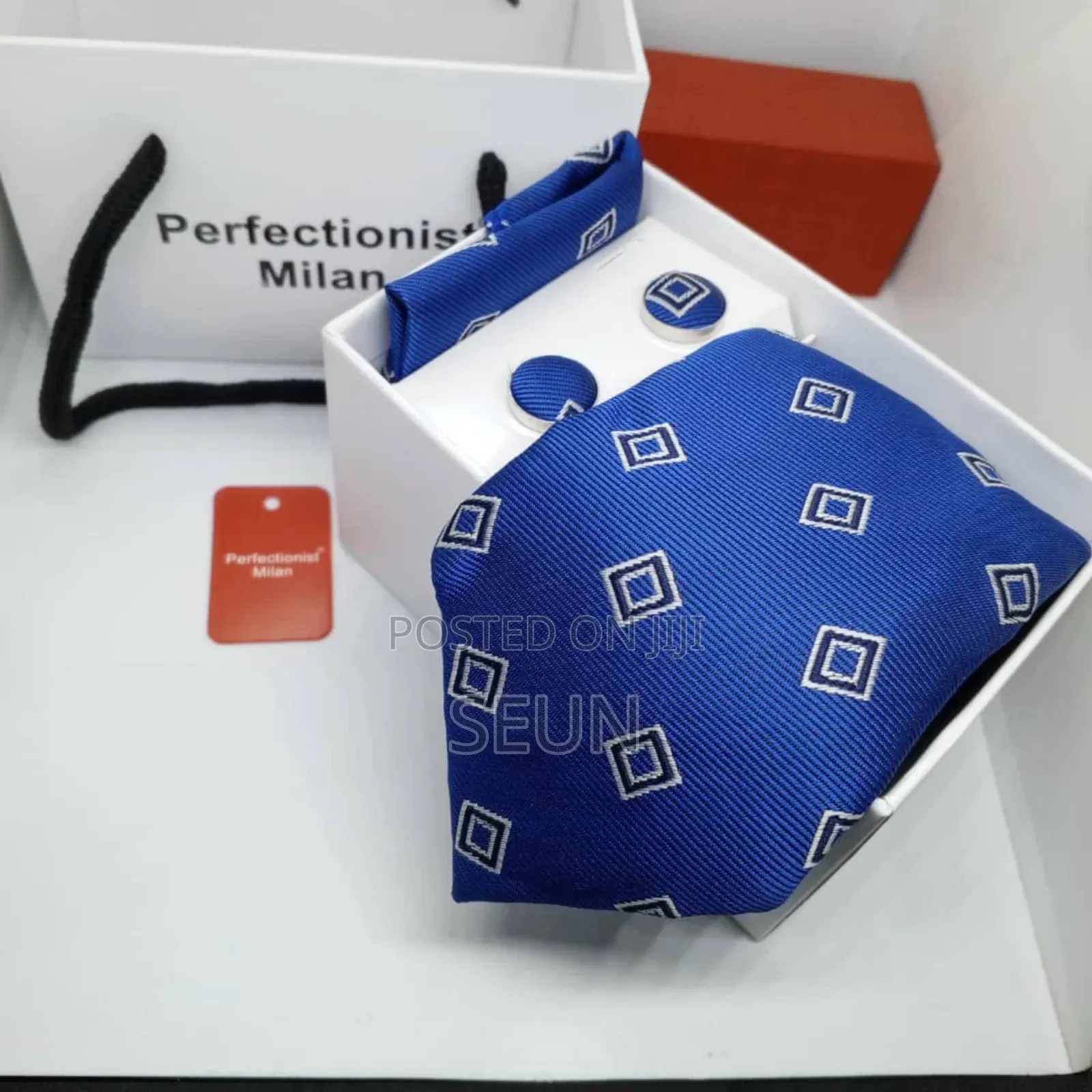 Trendy Men Tie,Cufflinks and Pocket Square