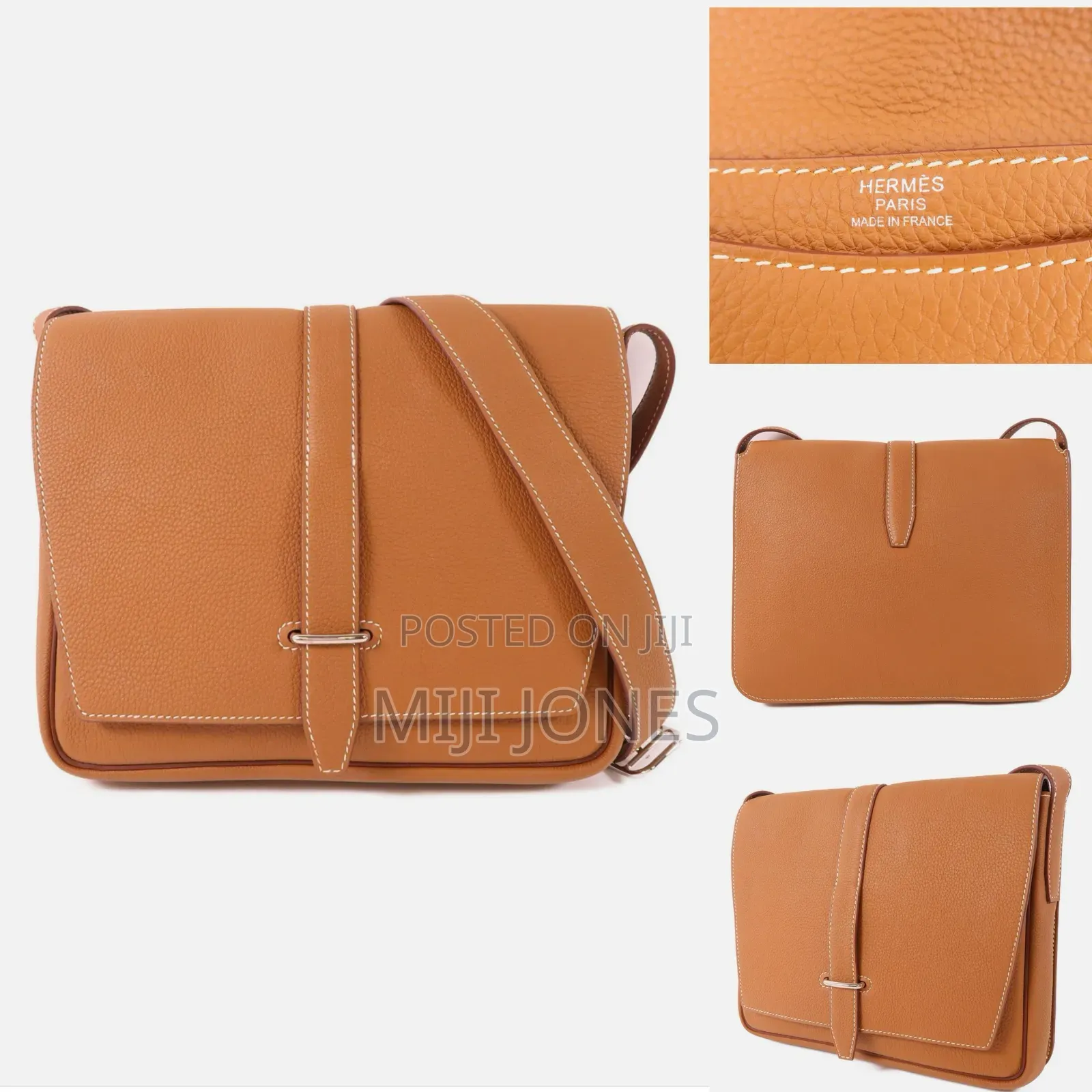 *Hermes Inspired Leather Messenger Bag*