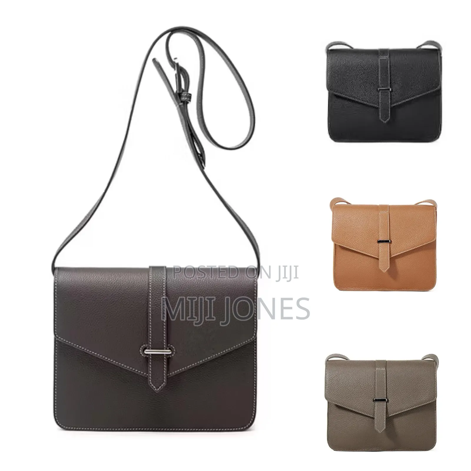 *Hermes Inspired Leather Messenger Bag*