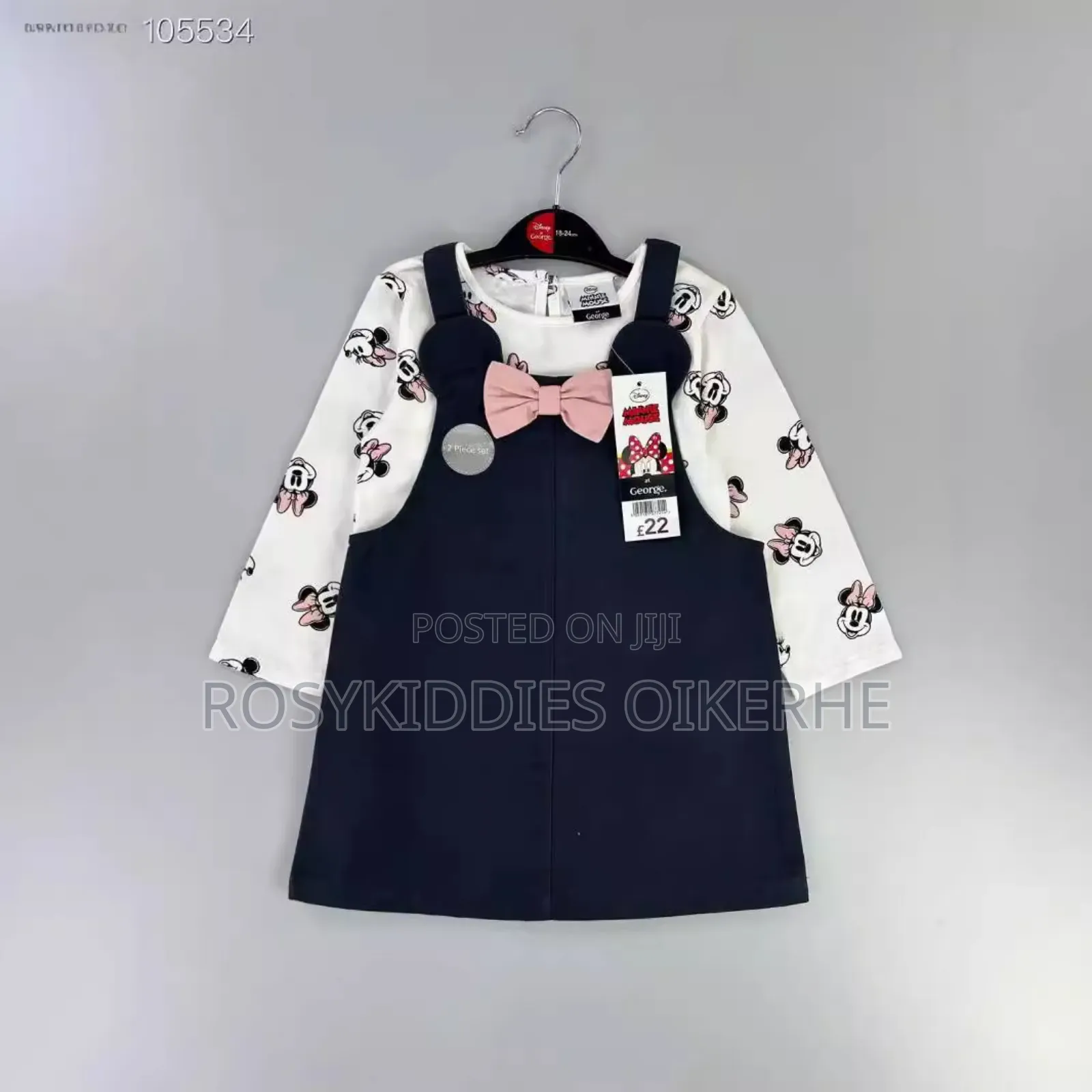 Baby Girl Minnie Pinafore Dress a Set.