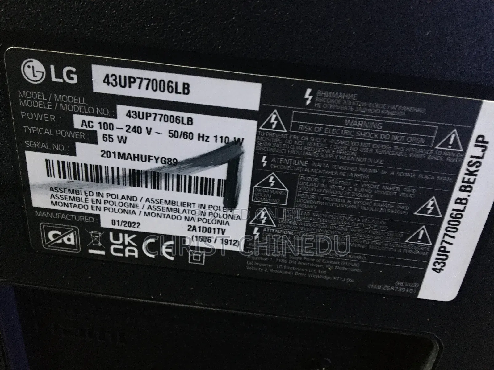 Lg 43inches Smart 4j Ur Model 2022