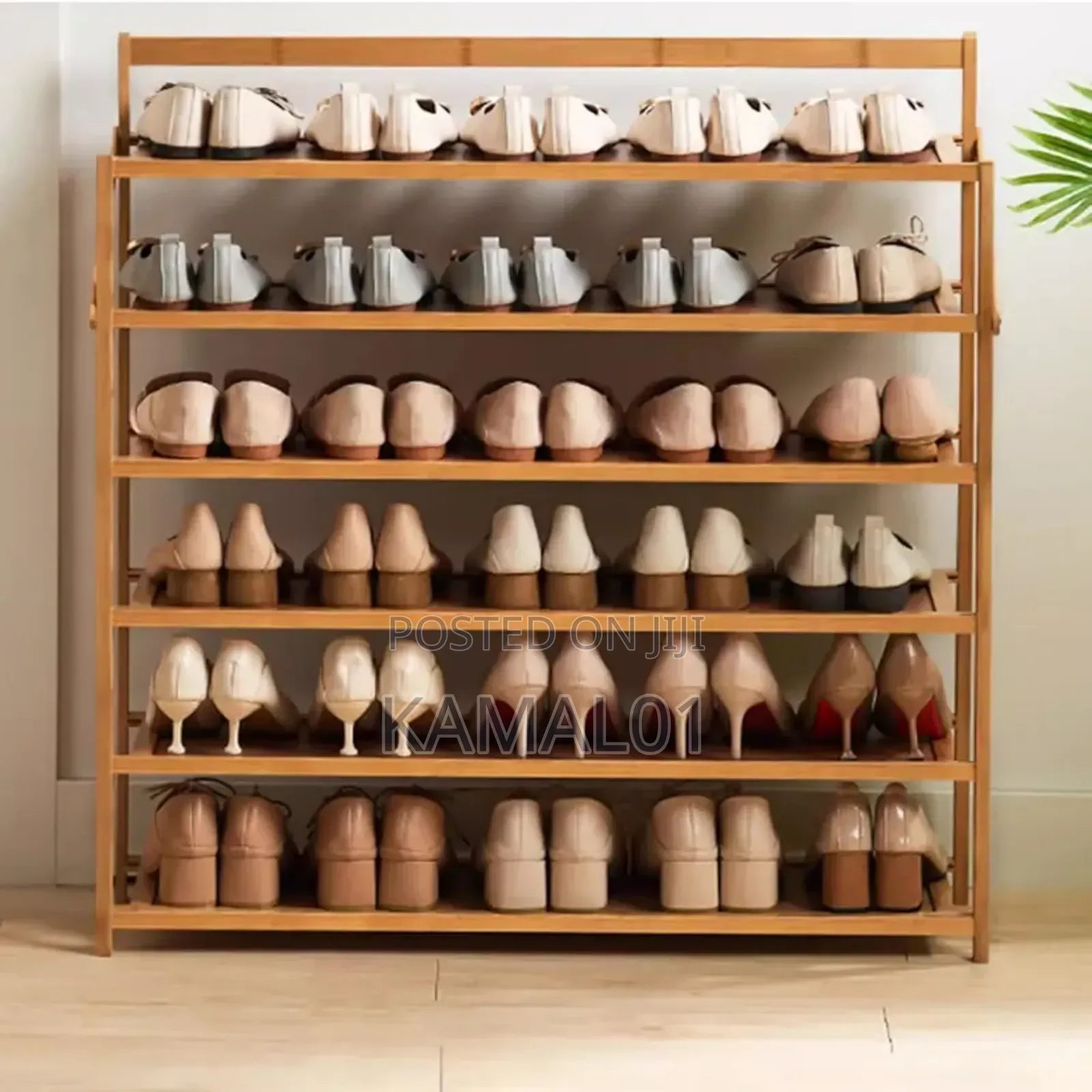Foldable Bamboo Shoe Rack, Shoe Organizer