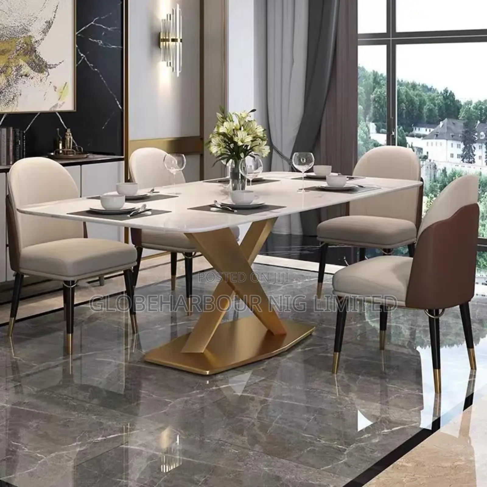 Luxury Mable Top Turkish High-Quality Dinning Set