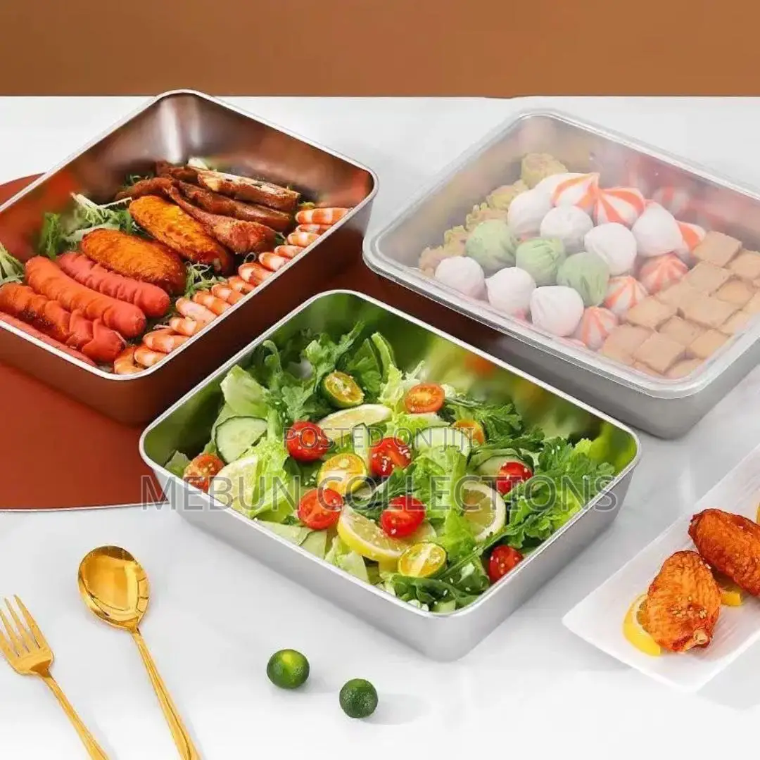 3pcs Stainless Steel Food Container With Lid