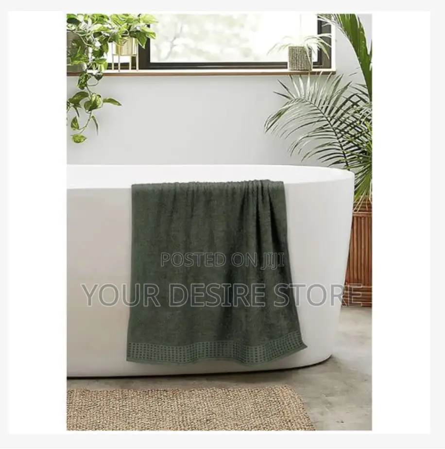 Large Cotton Bath Towel -Green