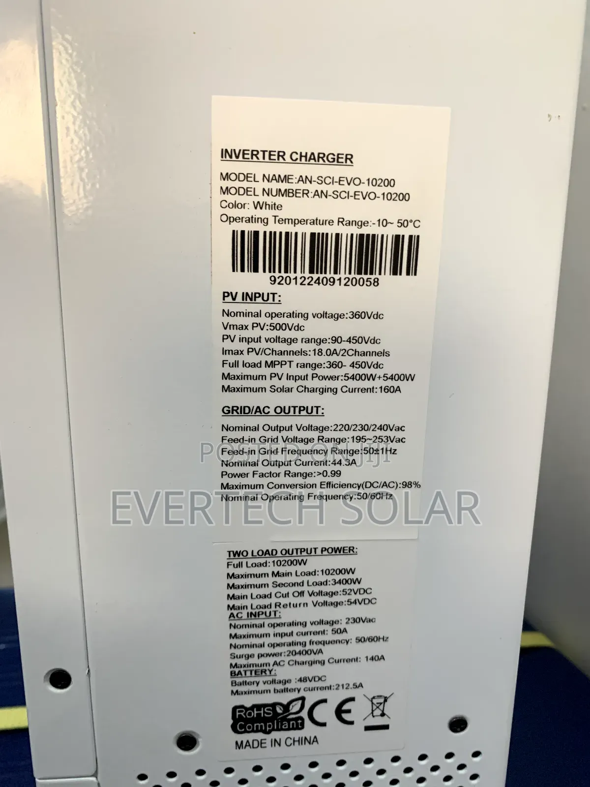 10.2kva H£Xon Hybrid 48v With 160 Ahms Controller