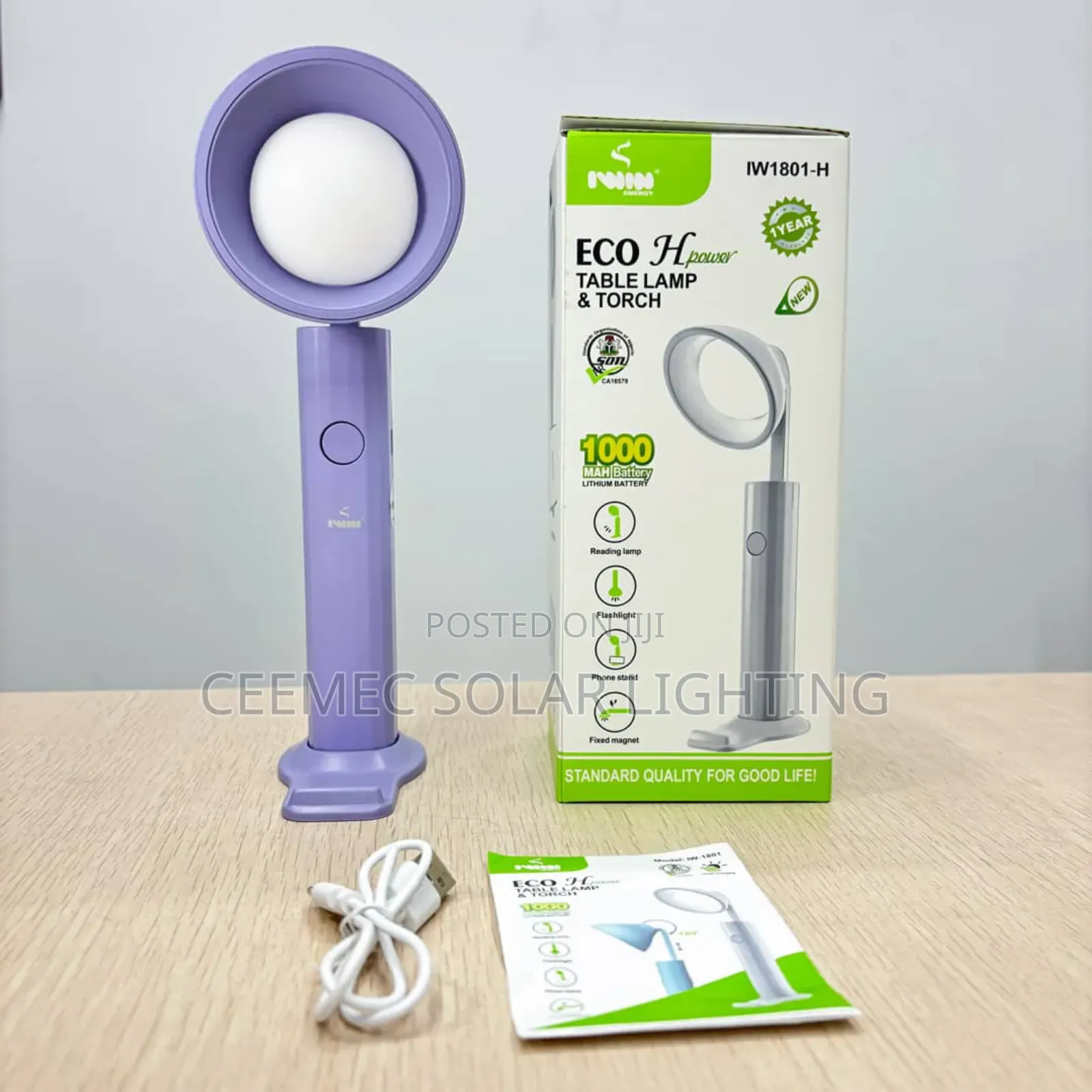Standard Quality Reading Lamp With 1000mah Lithium Battery