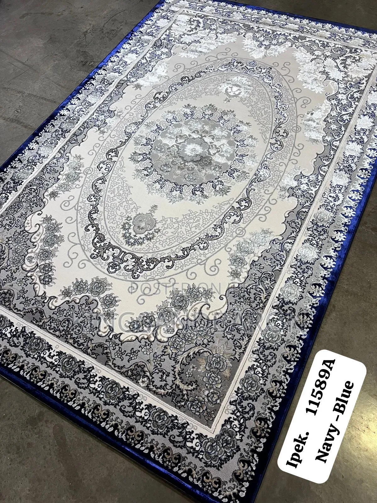 7x10fts Navy Blue Arabian Turkey Center Rug (5×7fts)