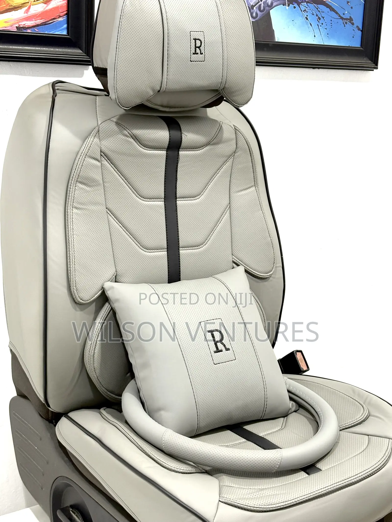 Plain Ash R Power Car Seat Cover