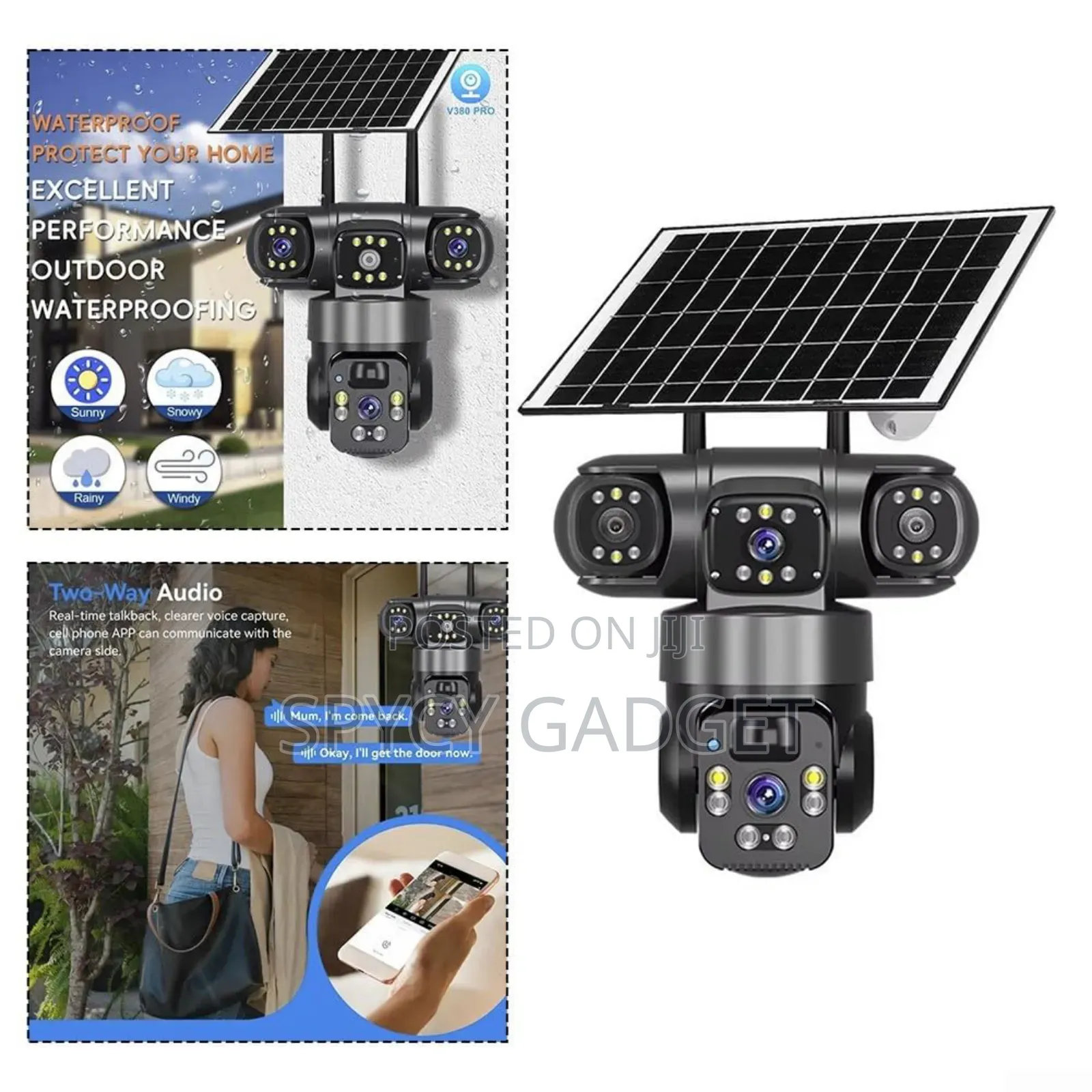 4g 3 Lens Solar Powered Surveillance Ip Camera