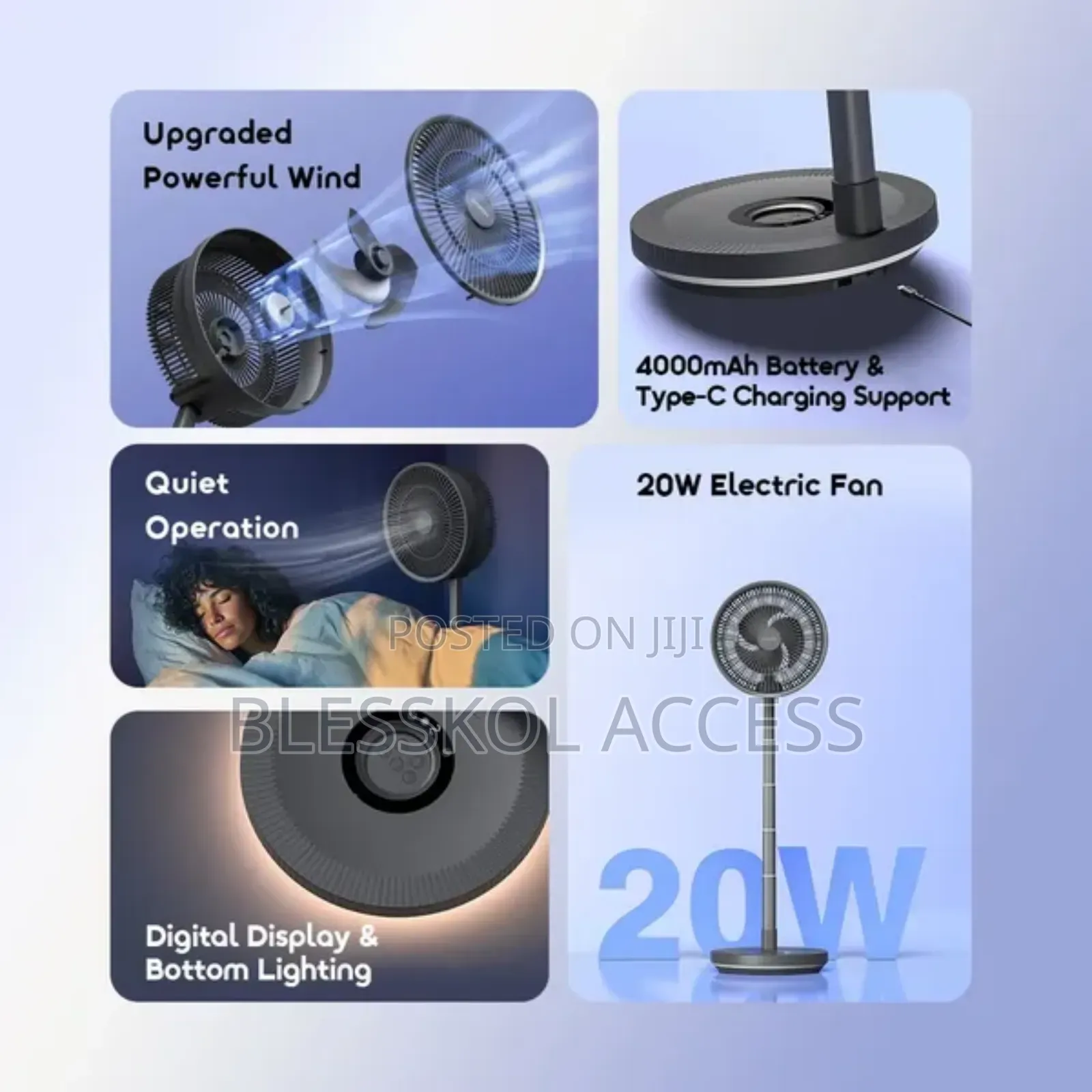 Oraimo Power Turbo 4000mah Portable Folding Fan
