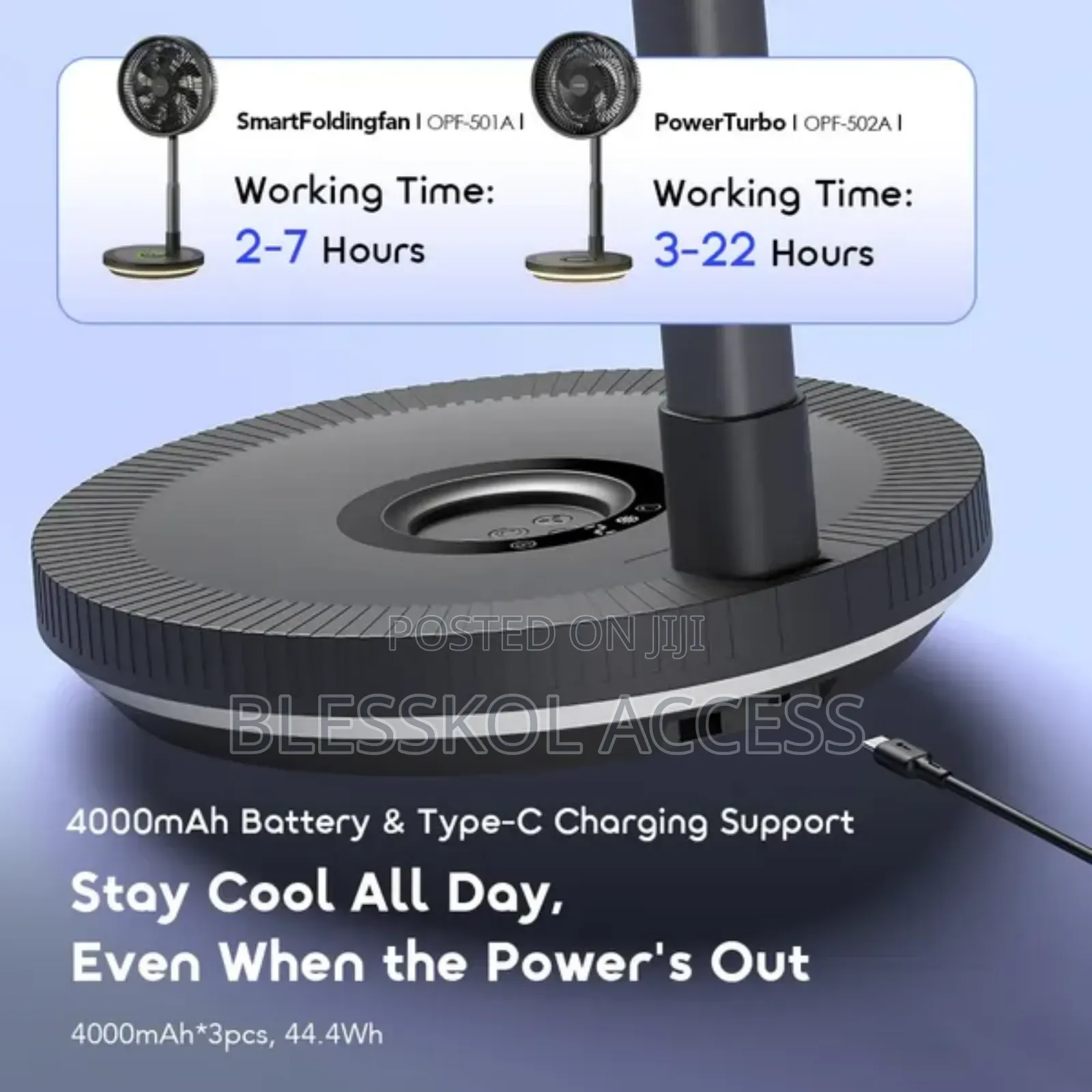 Oraimo Power Turbo 4000mah Portable Folding Fan