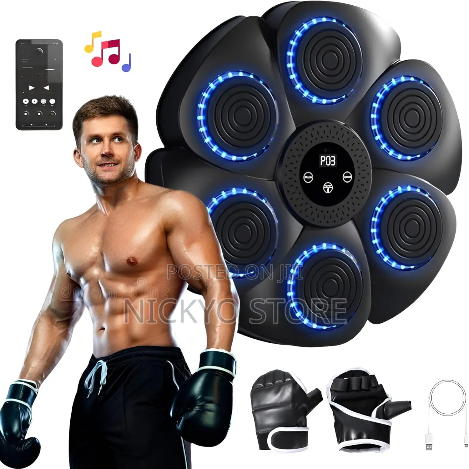 Smart Electronic Boxing Wall Target – Music Light Feedback