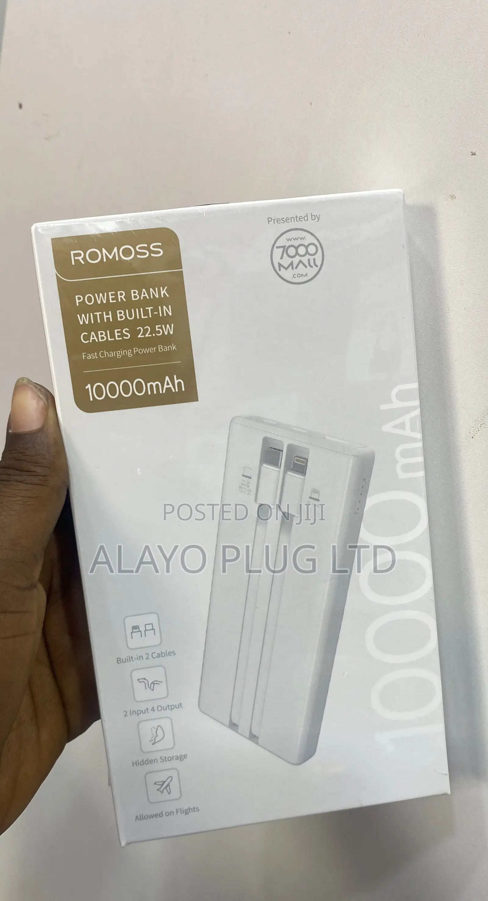 Romoss 10,000mah With Built in Cables 22.5w
