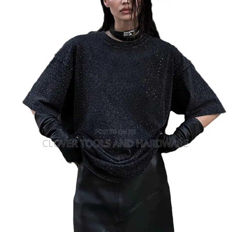 Luxury Cotton Pullover Stone Black T Shirts Unisex