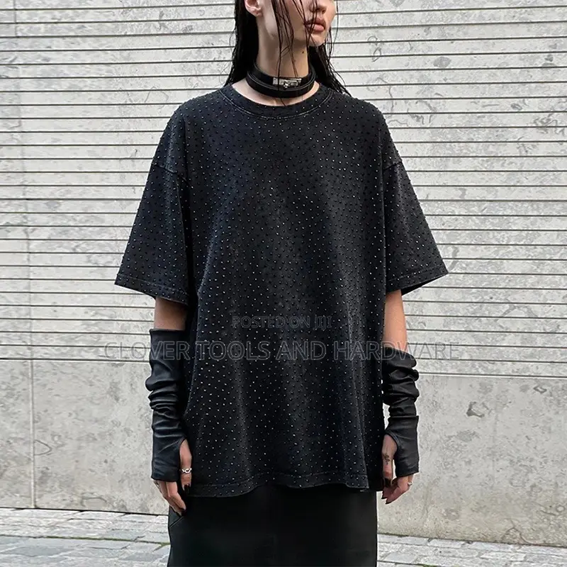 Luxury Cotton Pullover Stone Black T Shirts Unisex