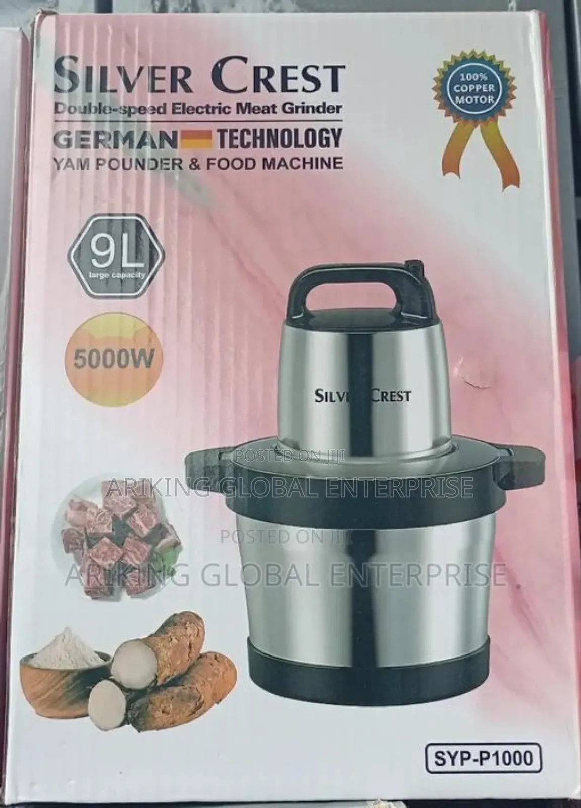 Silver Crest 9.0l Food Processor and Yam Pounding Machine.