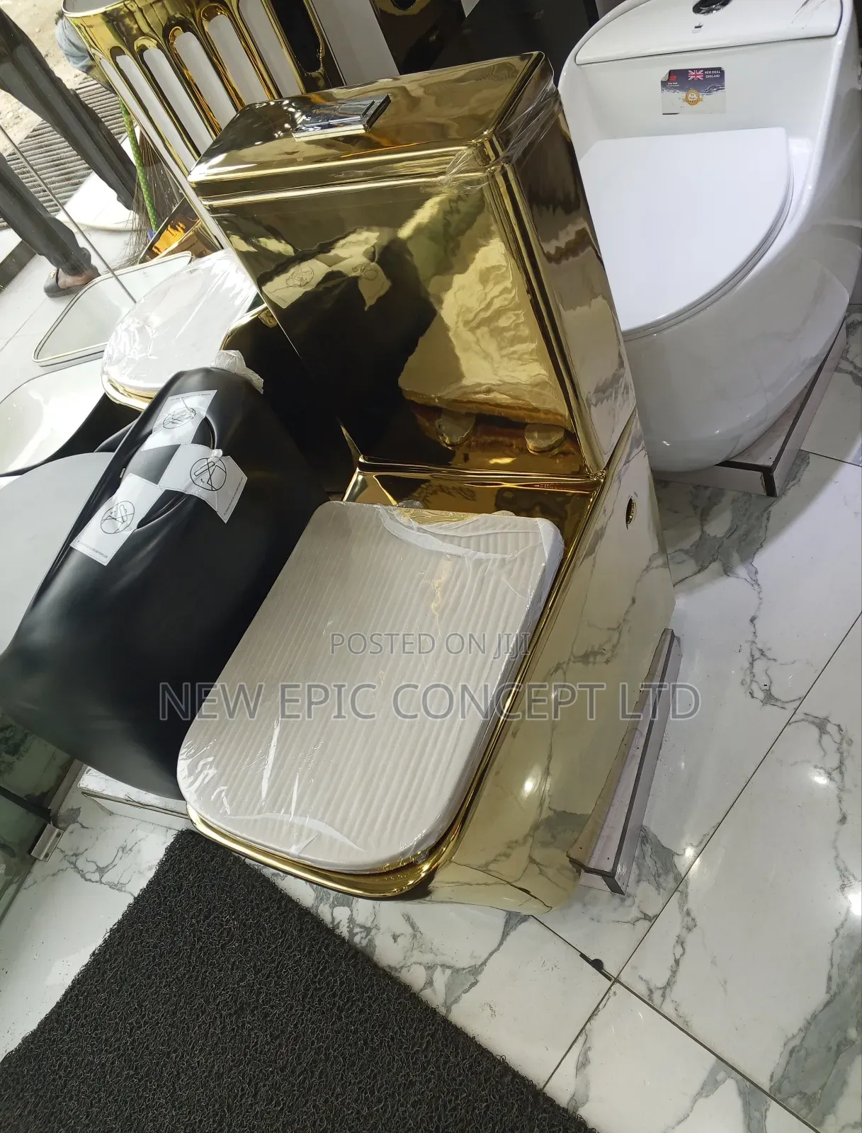 Square Gold Color Water Closet