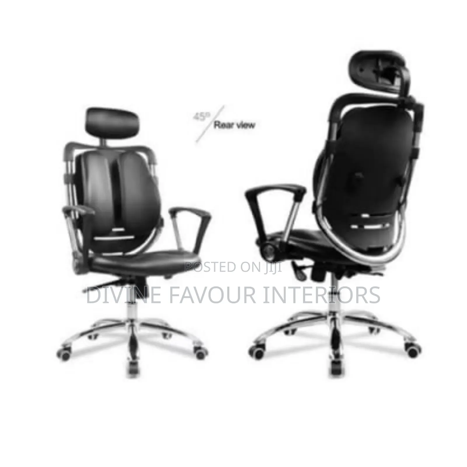 Office Kidney Leather Chair With Headrest