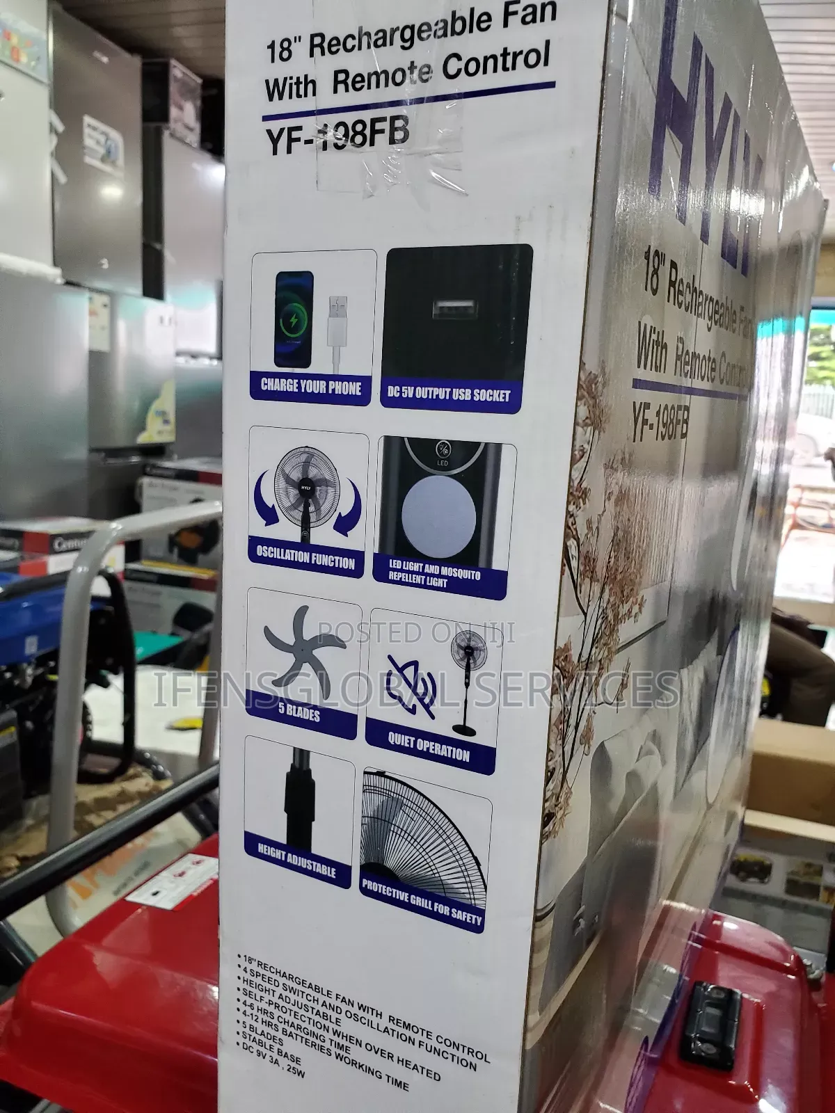 Hyly 18" Rechargeable Fan