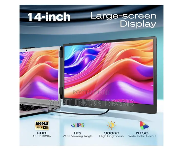 Teamgee Laptop Screen Extender, 14" FHD 1080p Ips