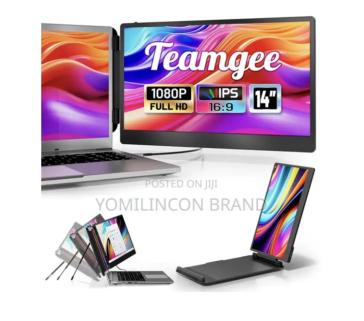 Teamgee Laptop Screen Extender, 14" FHD 1080p Ips
