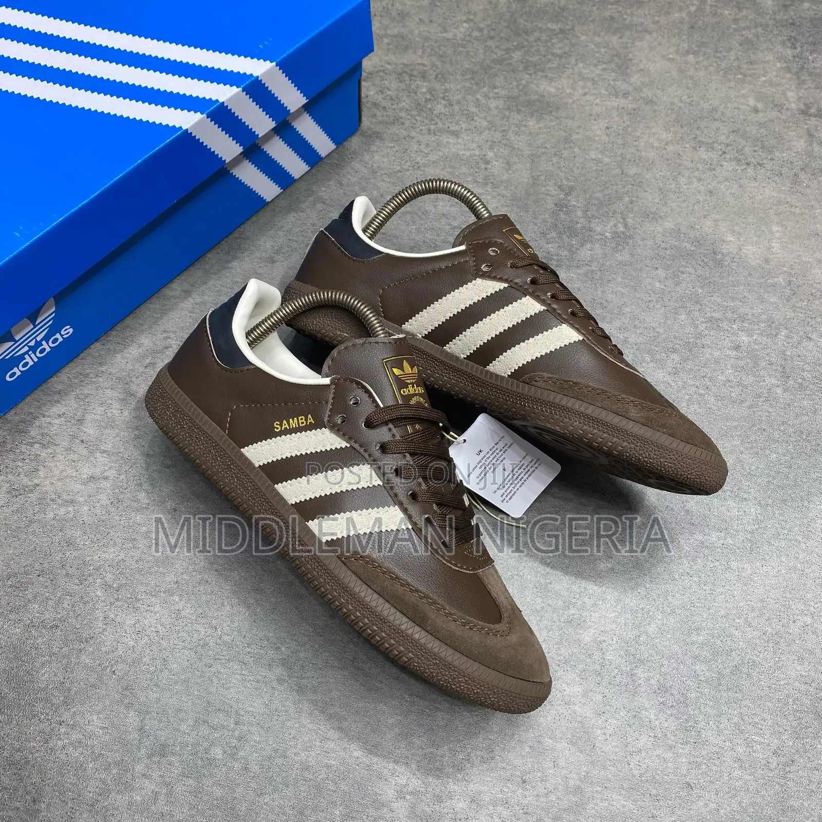 Adidas Og Samba Dark Brown Biege Gum Sneakers