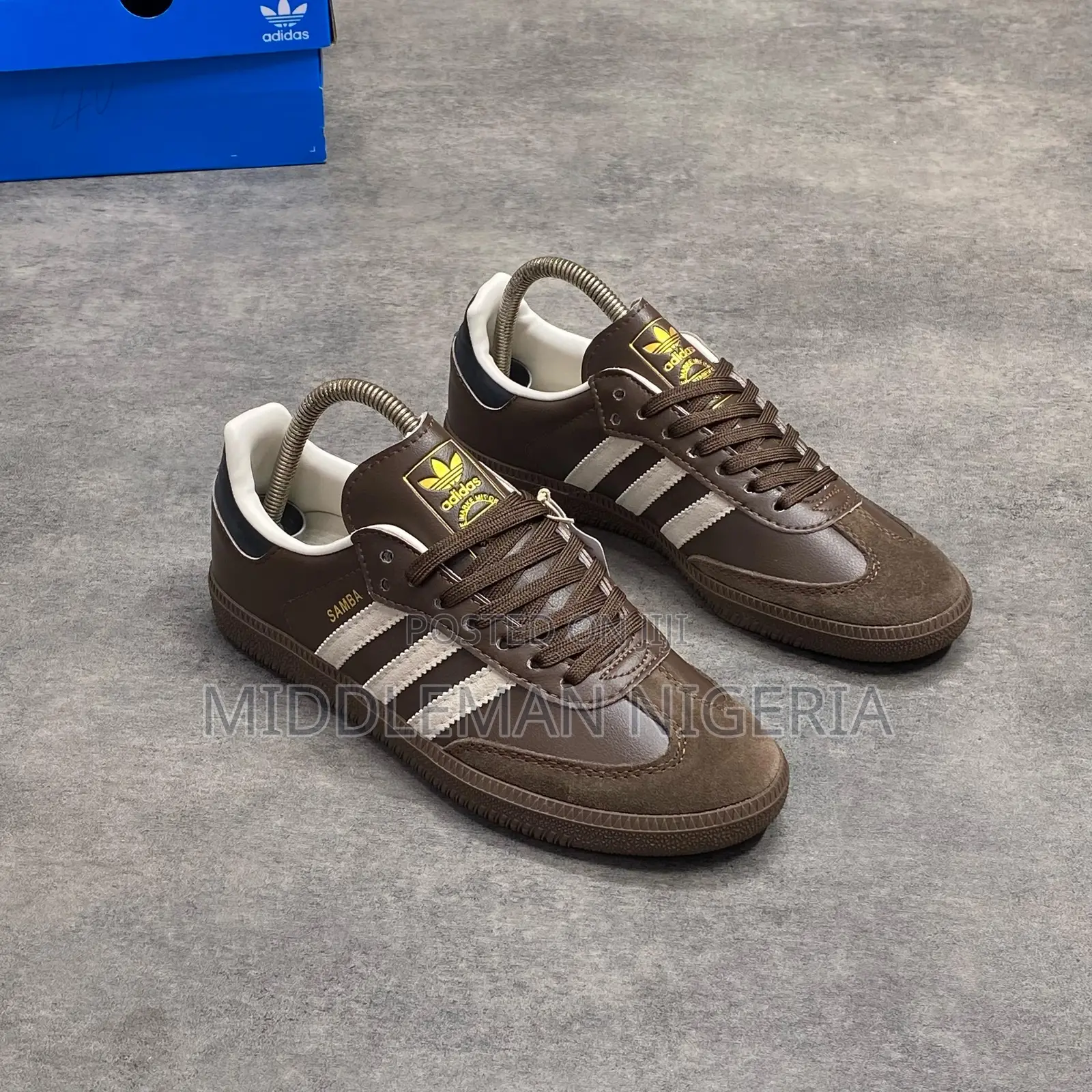 Adidas Og Samba Dark Brown Biege Gum Sneakers