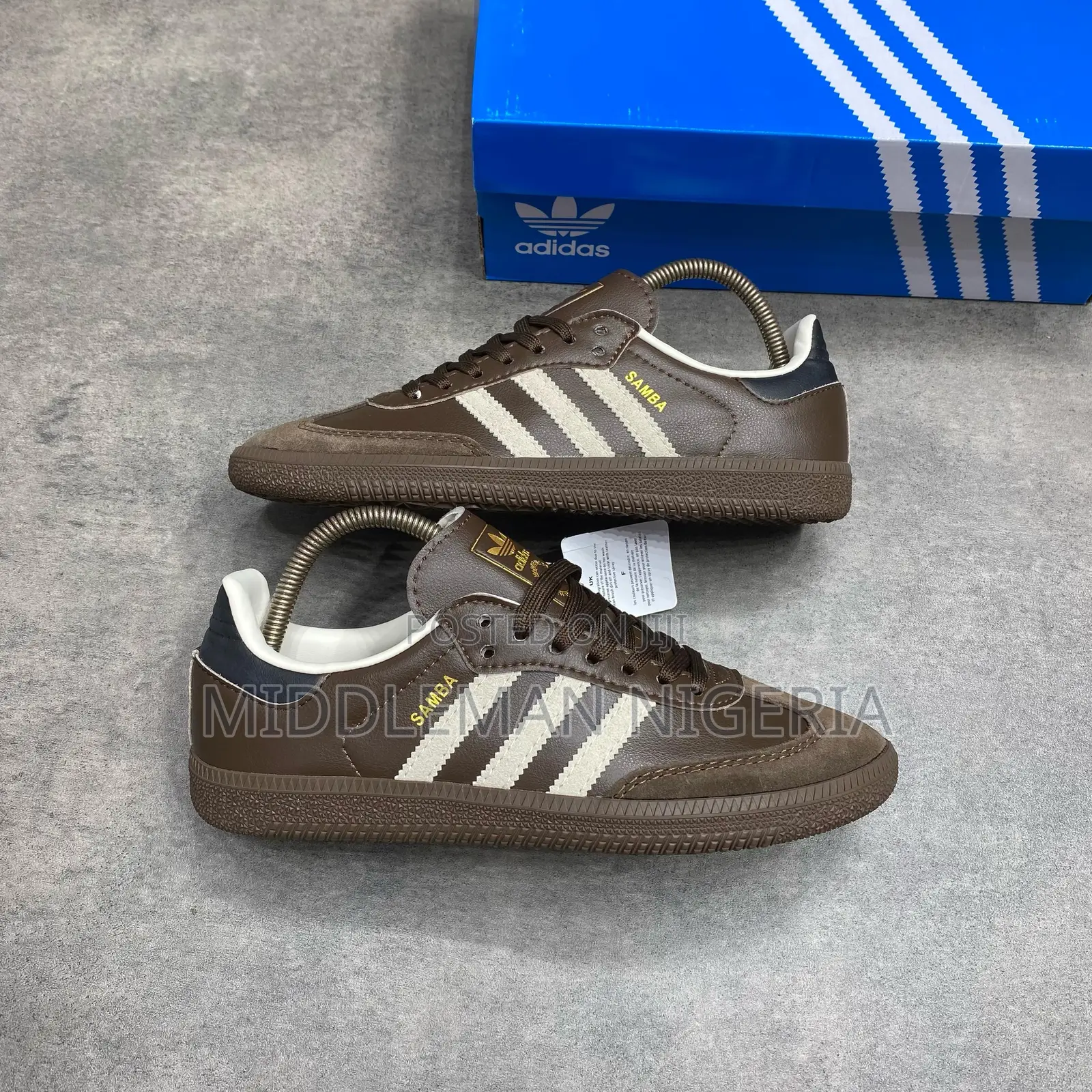 Adidas Og Samba Dark Brown Biege Gum Sneakers