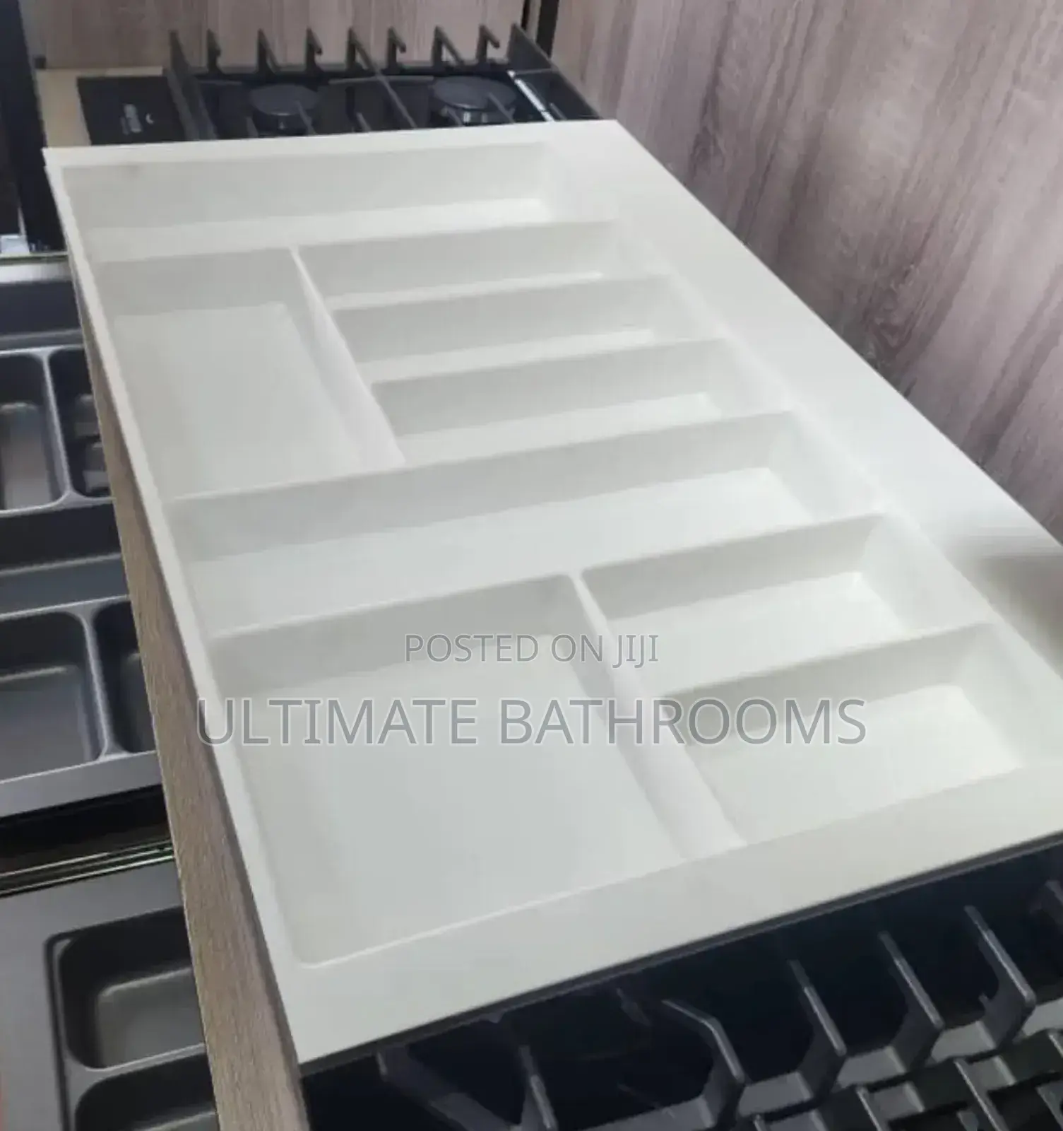White 80cm Built in Kitchen Cutlery Tray