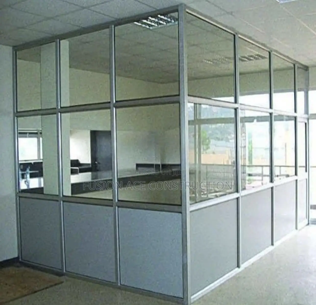 Office Glass Partitions With Glass and Partition Boards