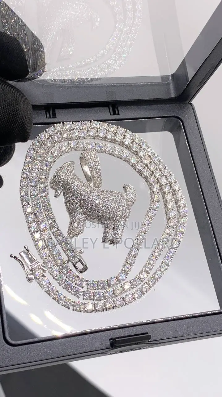 Goat Shaped Vvs1 Moissanite Tennis or Rope Chain