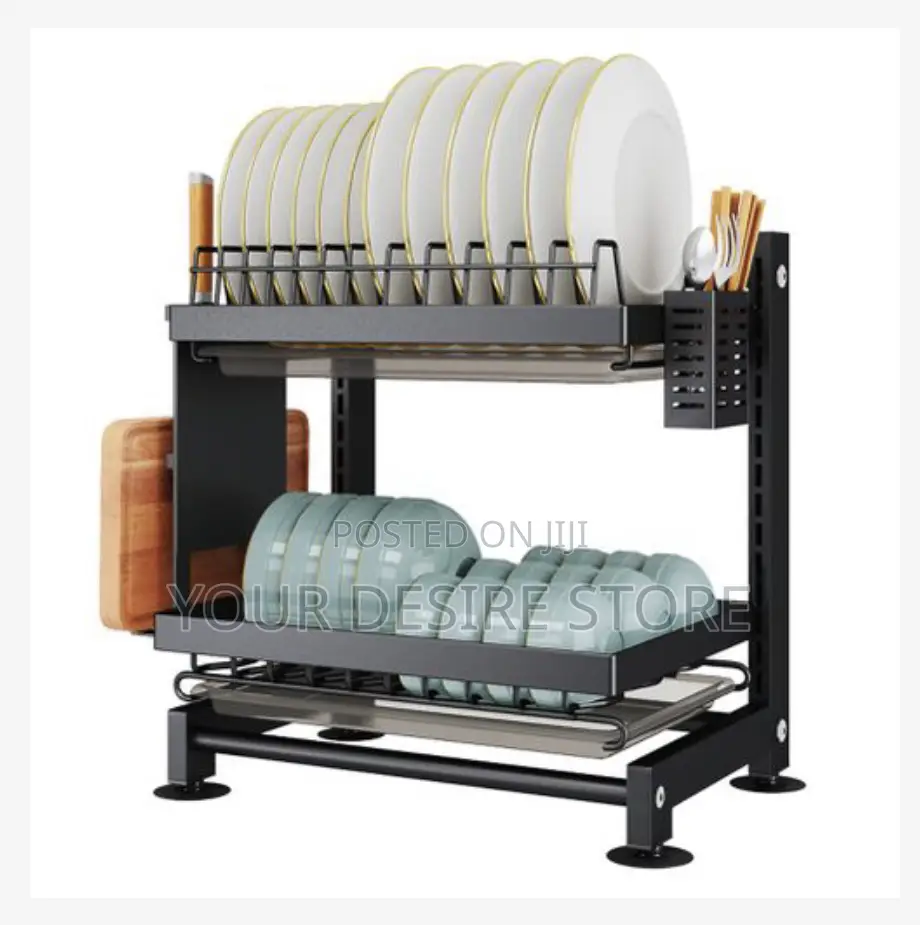 Dish Drainer 2 Tier Large Dish Drying Rack With 2 Drainboard