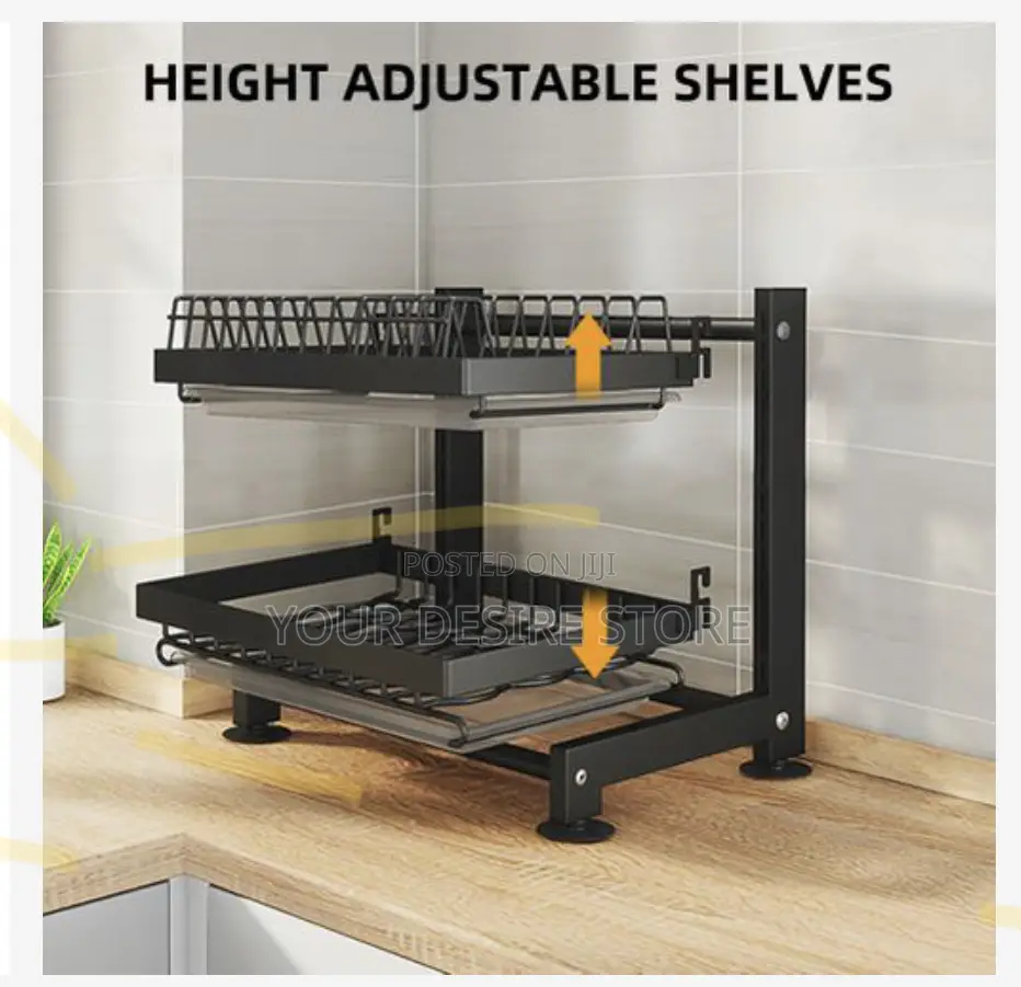 Dish Drainer 2 Tier Large Dish Drying Rack With 2 Drainboard