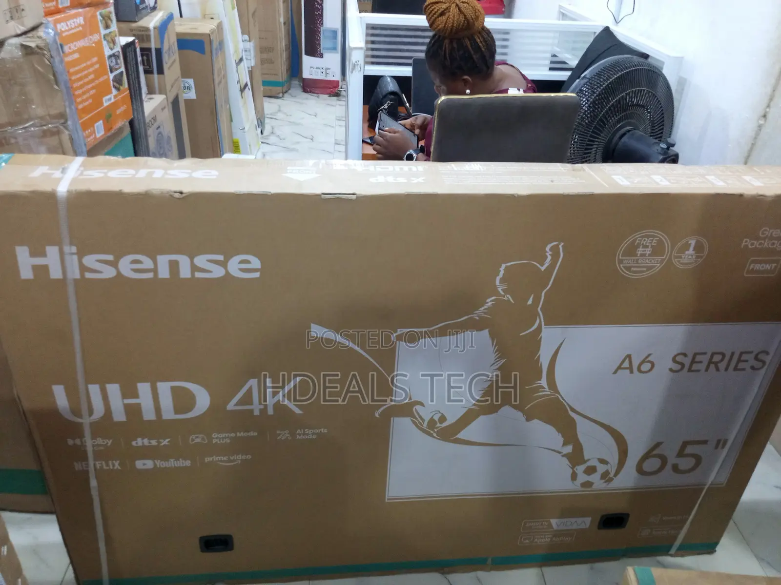 65-Inch Hisense Vidaa Black Smart Tv, 65a6h.