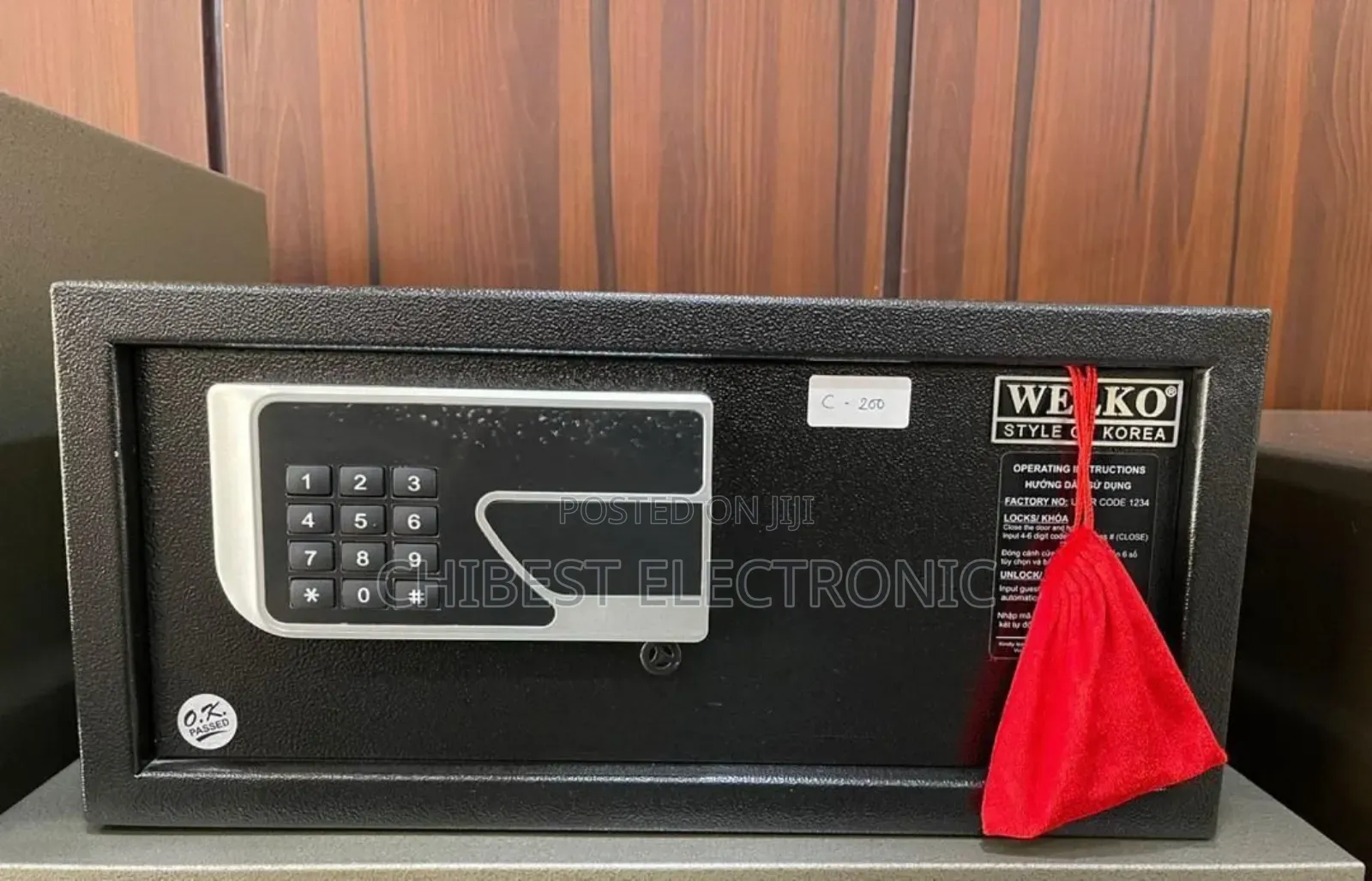 Black Digital Safe With A Keypad
