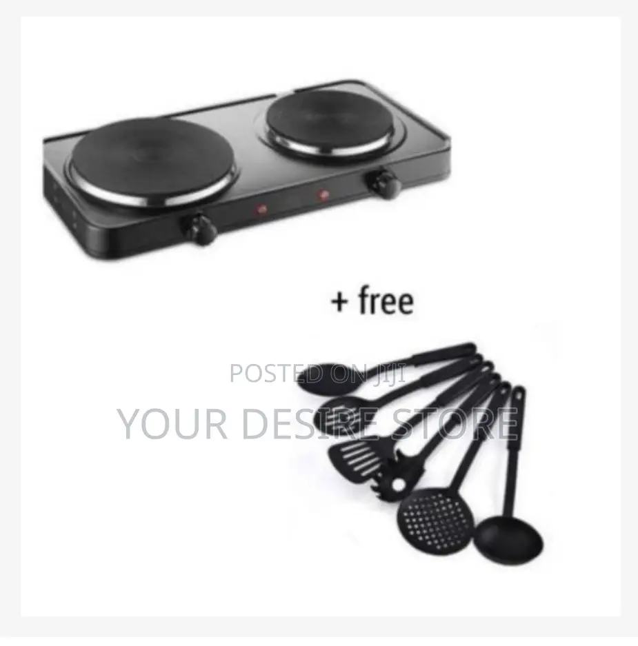 Electric Hot Plate_ Double Burner 6 PCS Non Stick Spoon