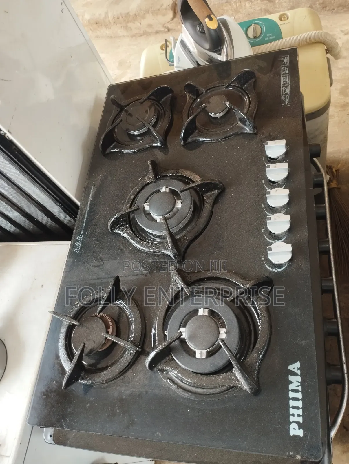5 Burners Phima Table and Inbuilt Glass Top Cooker