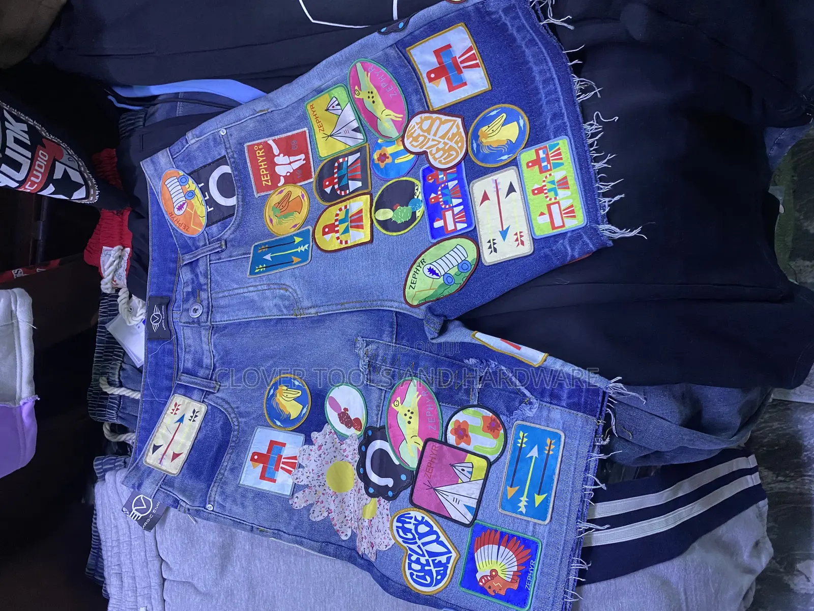 High Quality Heavy Weight Straightleg Patchwork Denim Shorts