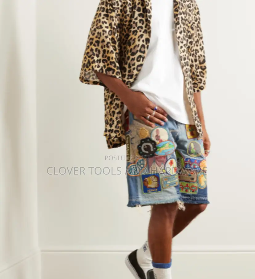 High Quality Heavy Weight Straightleg Patchwork Denim Shorts