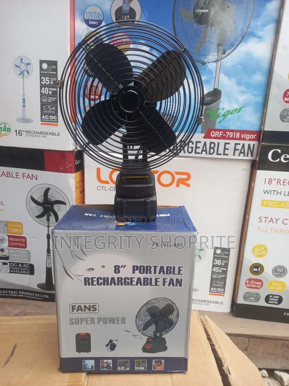 8" Portable Rechargeable Fan Eal