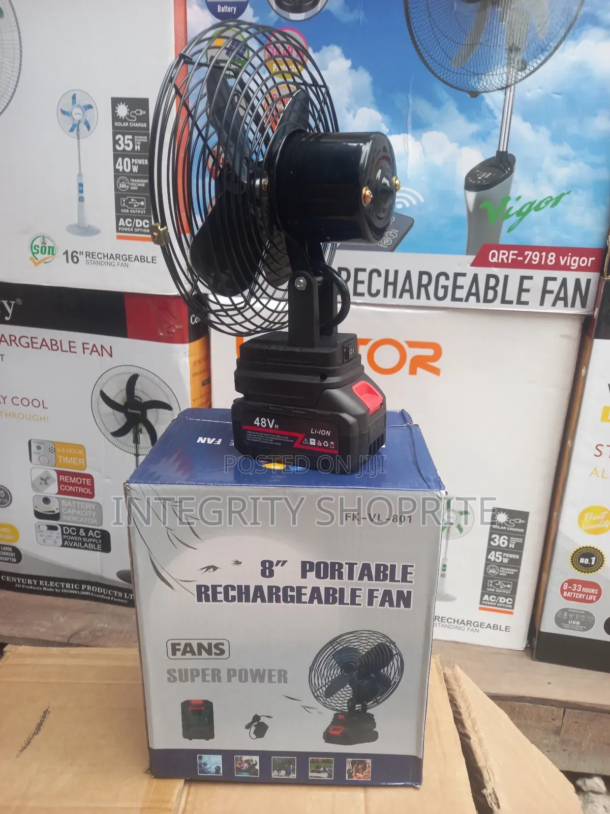 8" Portable Rechargeable Fan Eal
