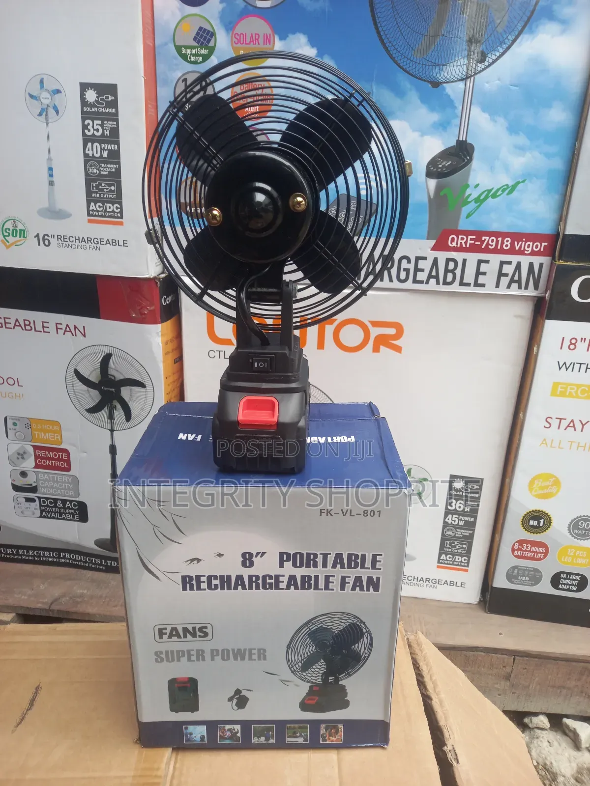 8" Portable Rechargeable Fan Eal