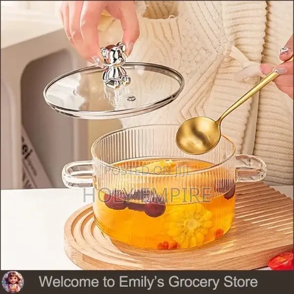Borosilicate Glass Saucepan Cooking Pot Soup Pot Heating