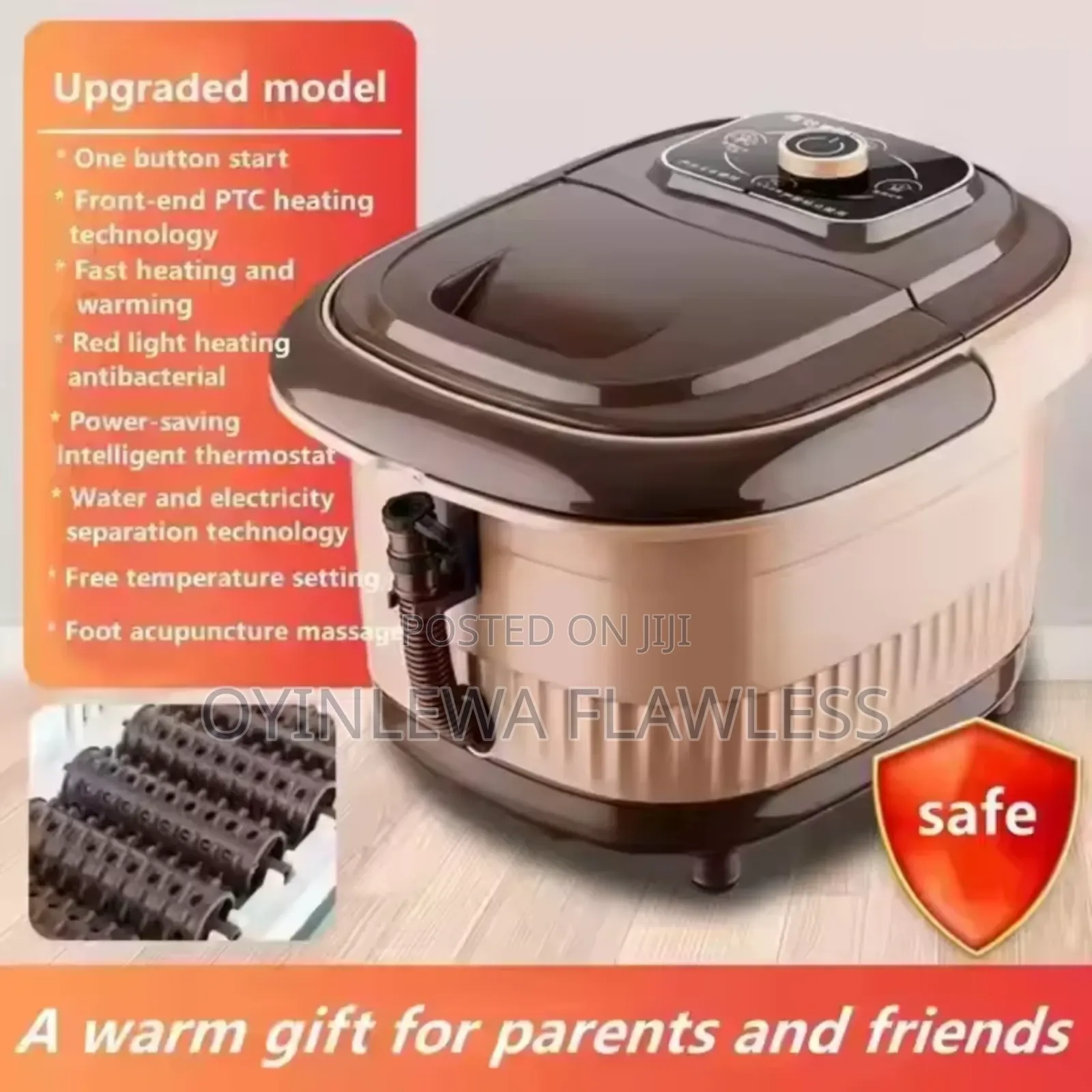 Spa Pedicure Footbasin Acupressure Bubble Massage Bucket